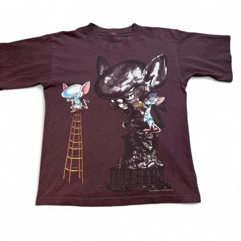 Vintage Pinky and The Brain 1995 cartoon T-shirt fits women's small kids large
